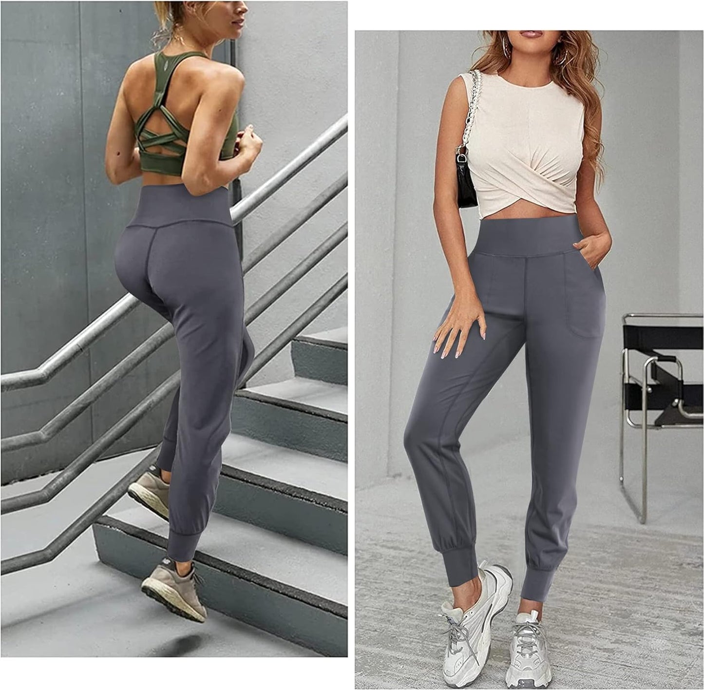 XL Dark Grey High Waisted Joggers for Women - Comfort Meets Style