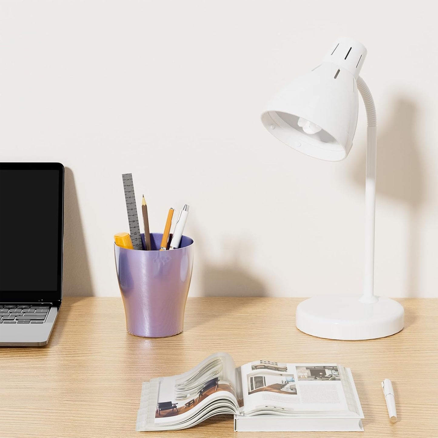 2 Pack Purple Pen Holders for Desk - Versatile Office & Home Organizer, Ideal for Makeup Brushes & Stationery