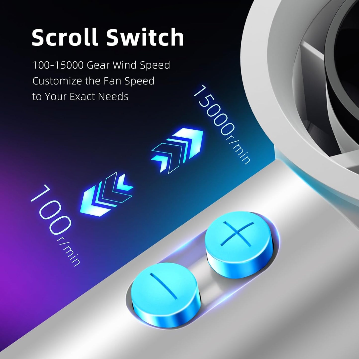 Portable Handheld Fan with 100-Speed Turbocharged Airflow & 5000mAh Battery - Ideal for Travel, Camping & Outdoor Use