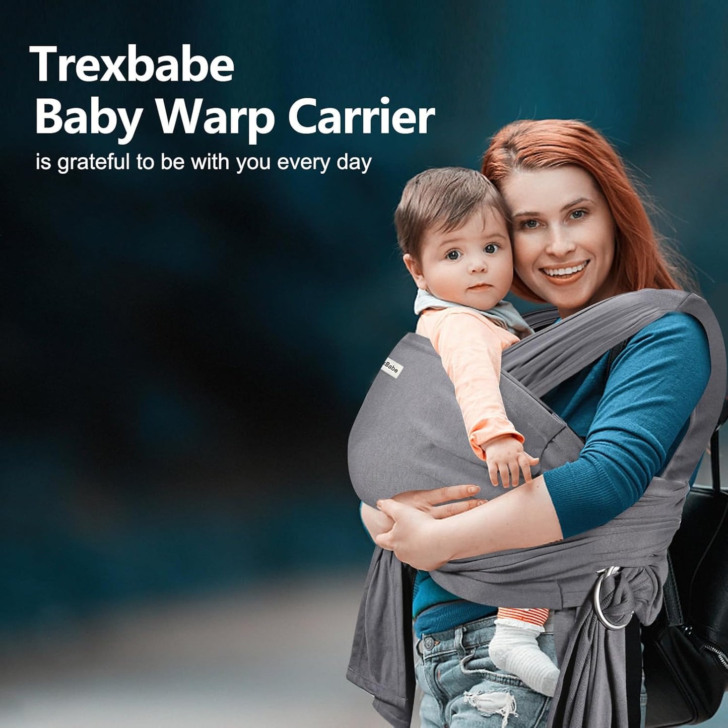 Adjustable Hands-Free Sling Carrier for 8-44lbs - Pediatrician Recommended, Gray