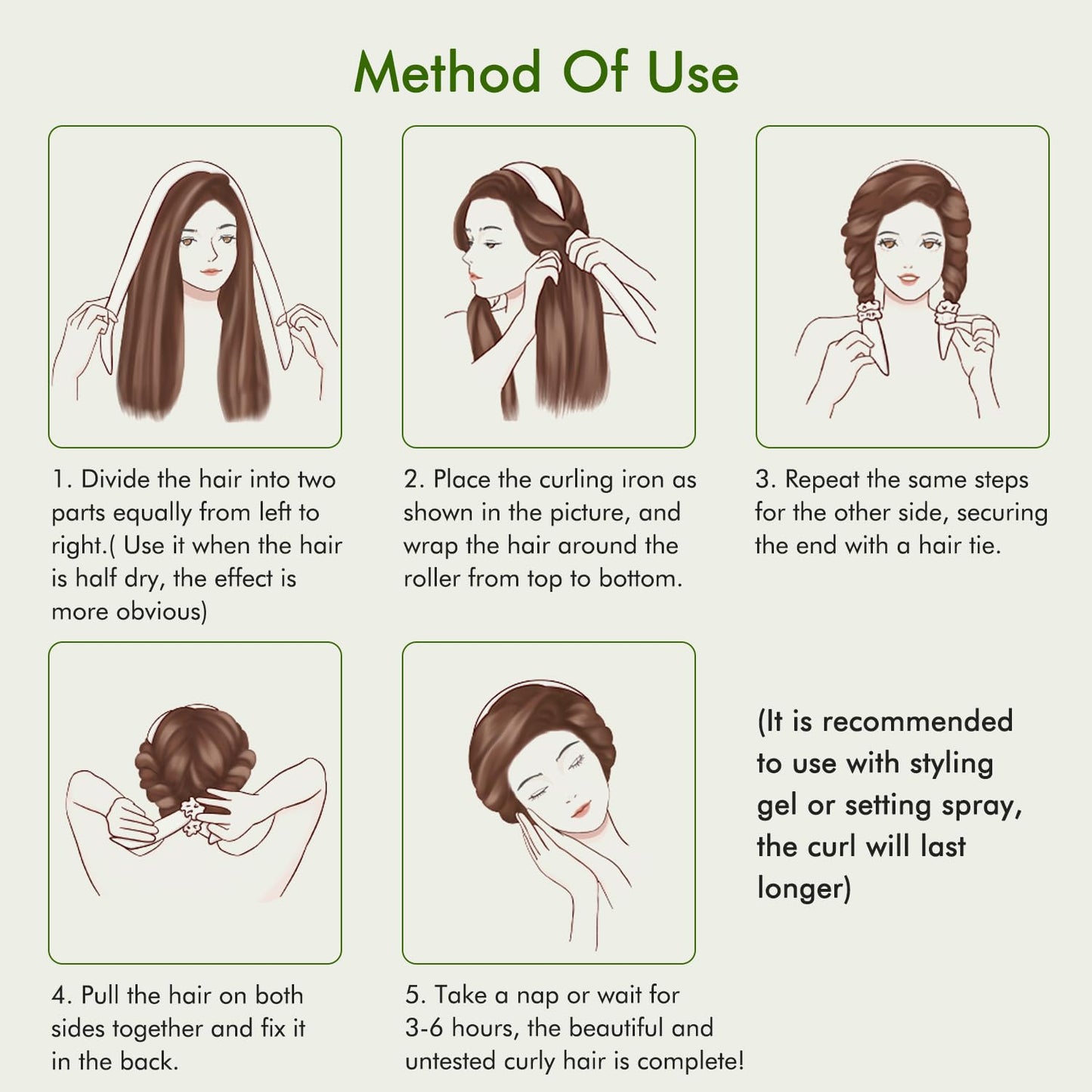 Heatless Hair Curler Set - Soft Velour No Heat Curling Headband for Long and Medium Hair, Includes Accessories (Purple)