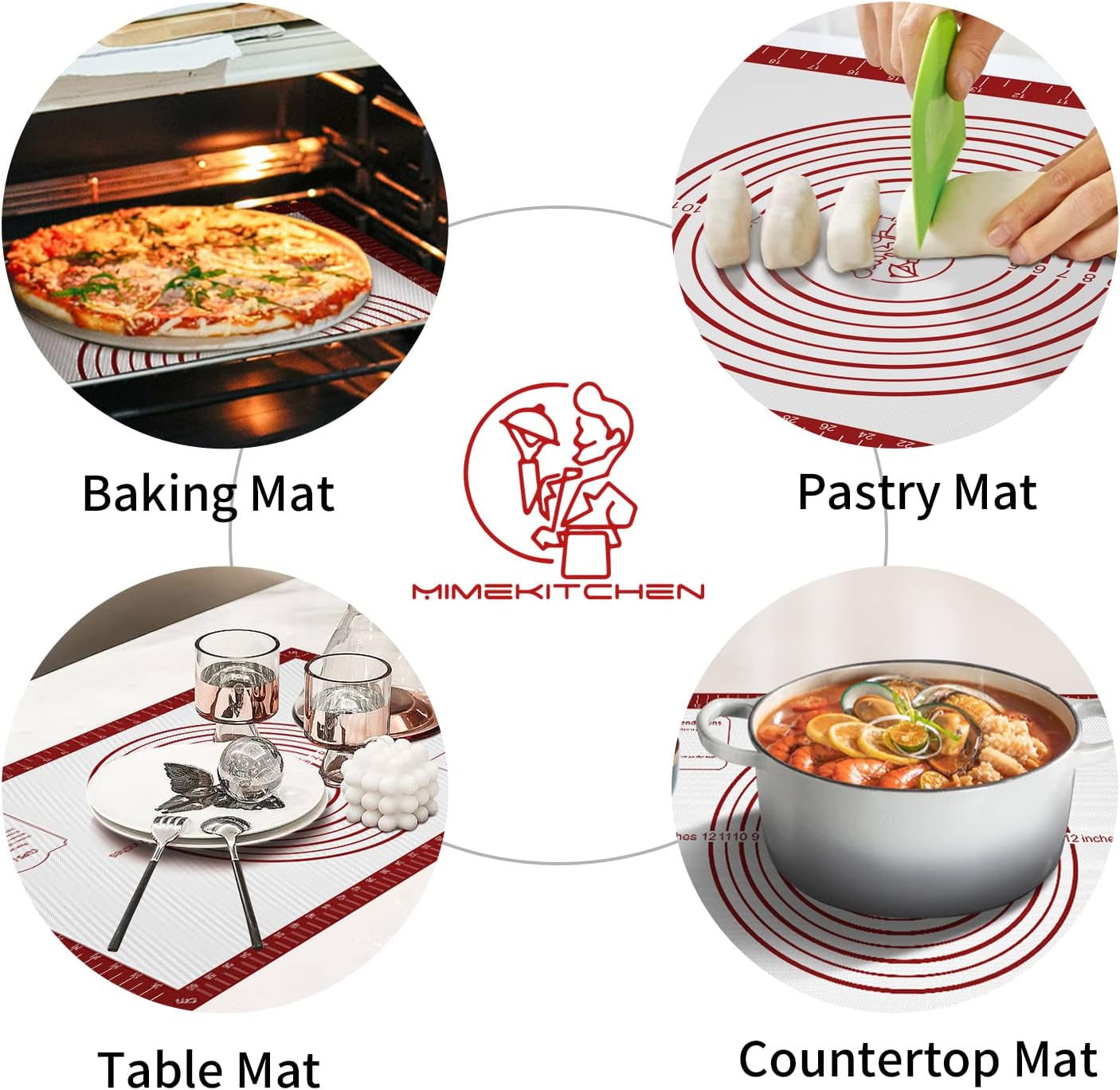 Non-Stick Silicone Baking Mat 26 x 16 Inch, Extra Large for Pastry, Cookies, Bread Dough - Nonslip and Heat Resistant
