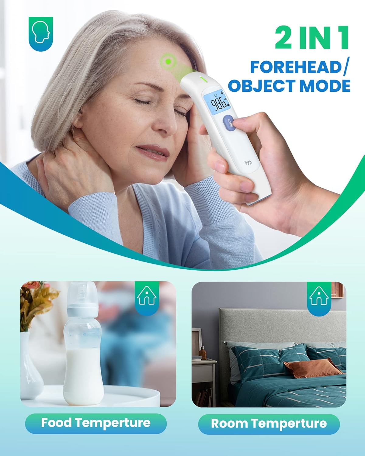 No-Touch Forehead Thermometer: Reliable & Fast Temperature Readings for Babies, Kids, & Adults