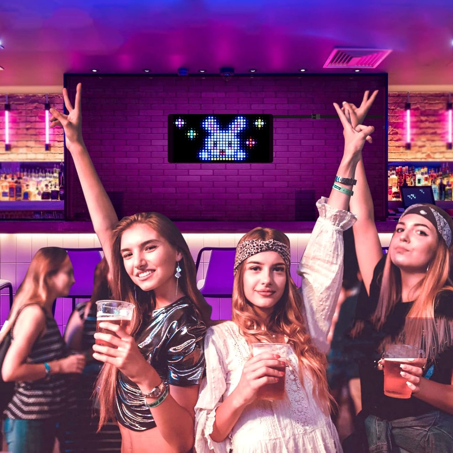 Maximize Your Message: 6.7"x2.8" Bluetooth-Controlled LED Car Sign for Uber/Lyft - Customize with App