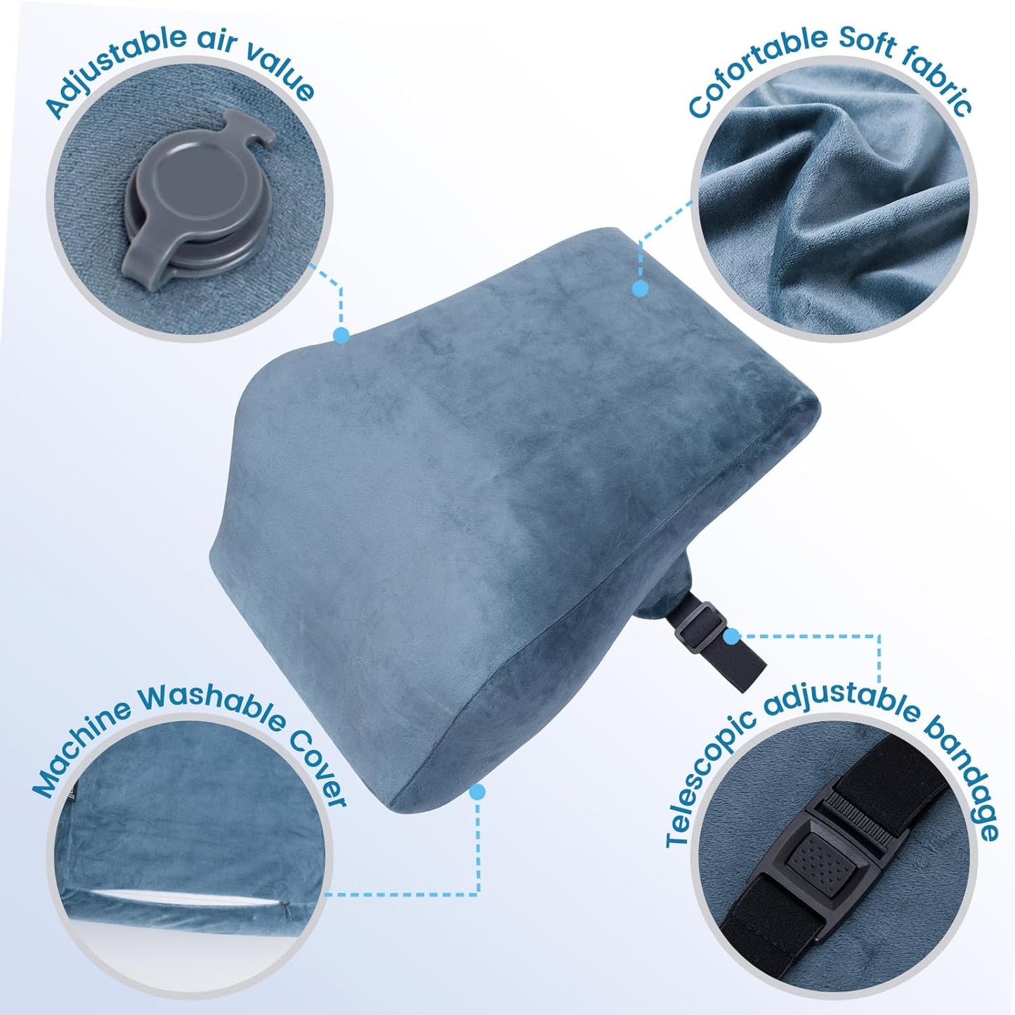 Inflatable Lumbar Pillow Cushion for Office, Car, and Home Use