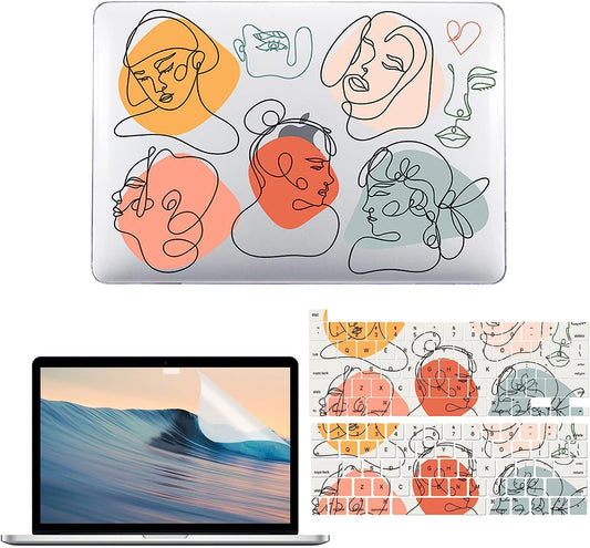 Artistic Faces M1 MacBook Pro 13" w/ Touch Bar Hard Shell Case & Keyboard Cover