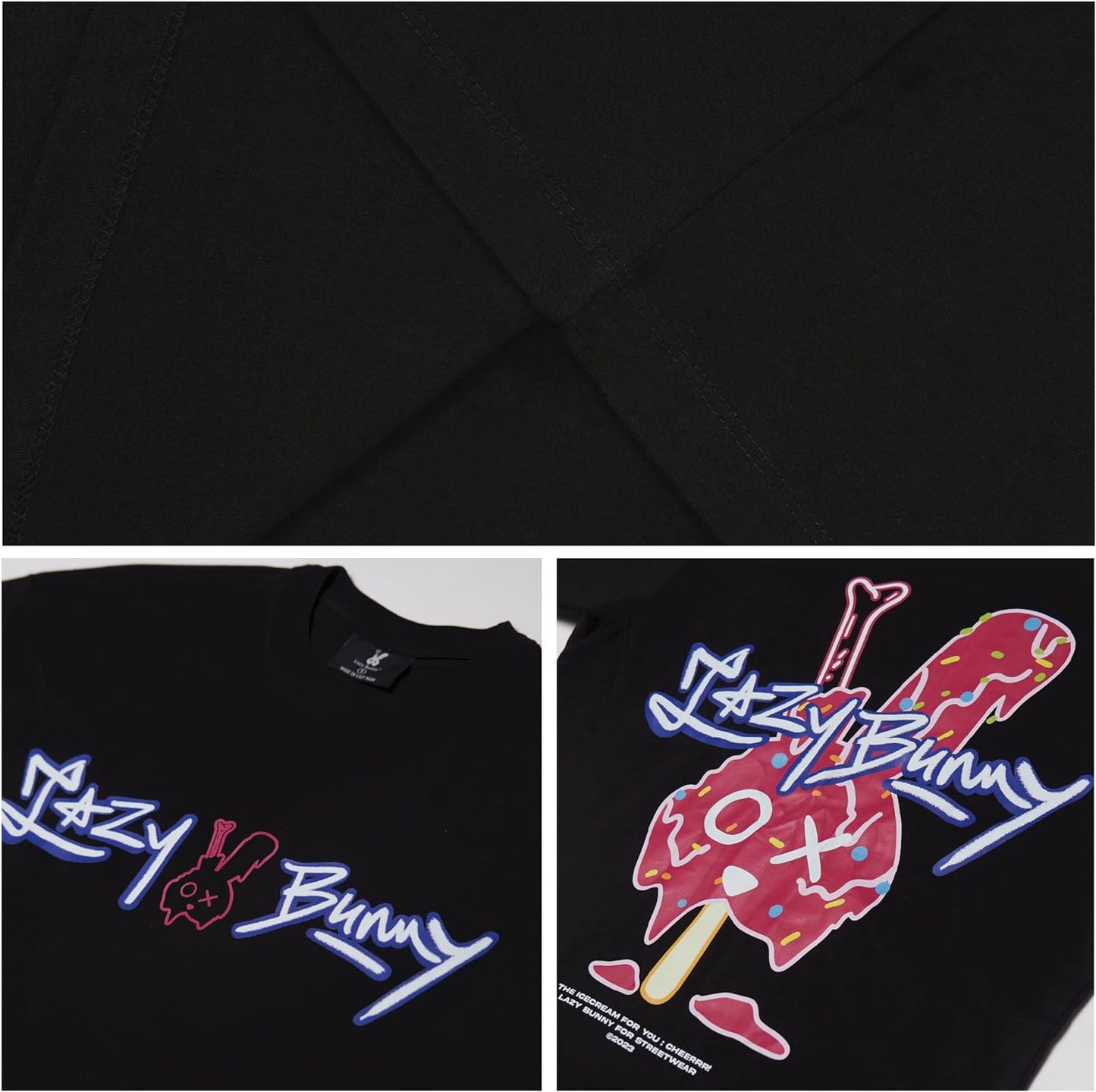 Size 1 Lazy Bunny | Men's Oversized Graphic Tees | Lovely Ice Cream Streetwear