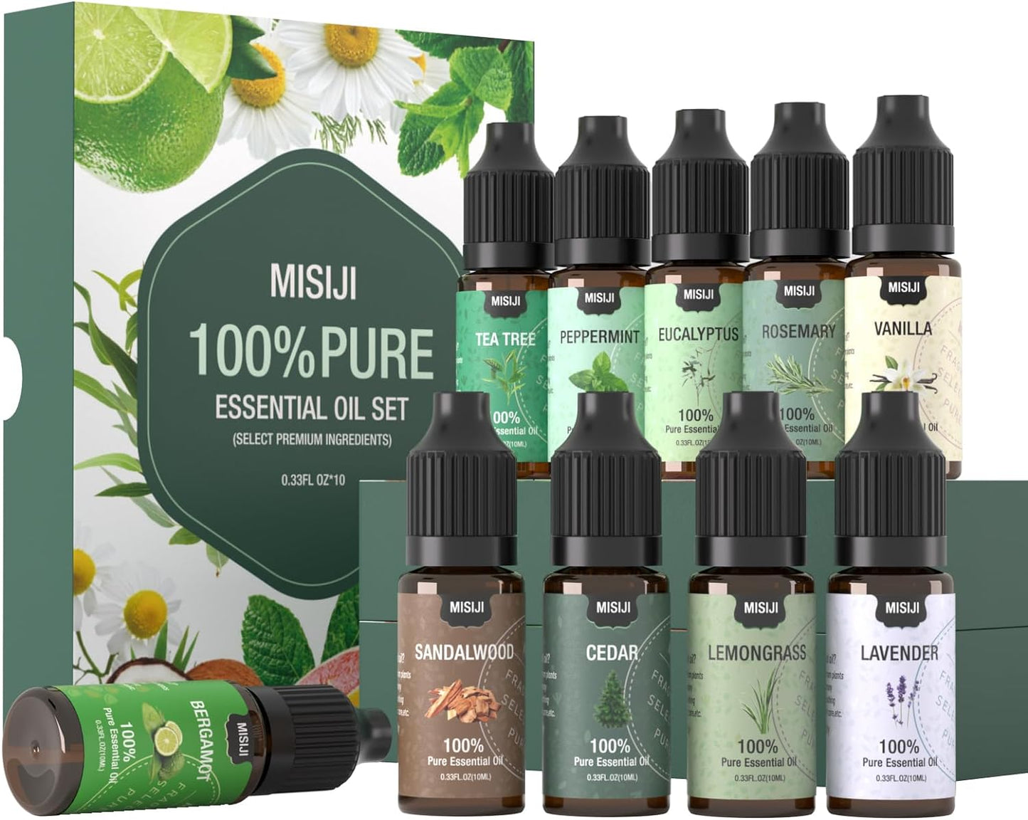Essential Oils Set 10 Scents - Natural Aromatherapy Oils for Home & Crafting 160ml Total