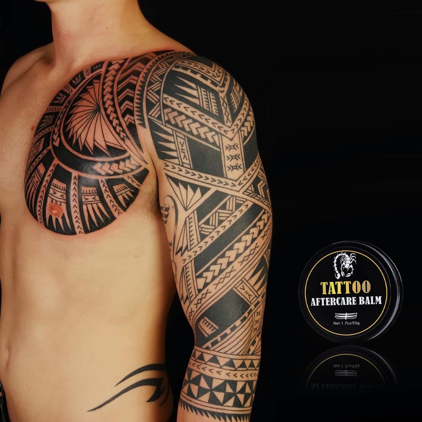 Ultimate Tattoo Aftercare Balm - Natural, Hypoallergenic, 17oz for Vibrant Tattoos
