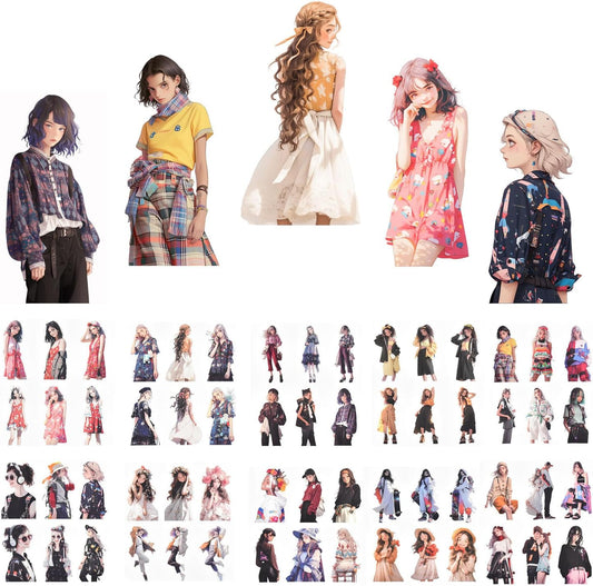 Scrapbook Stickers Set, 120Pcs Aesthetic Girls Stickers for Journaling, Bullet Journals, and Water Bottles