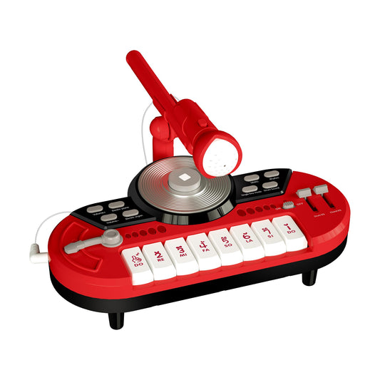 Girls DJ Mixer Piano Toy with Microphone – 8-Key Keyboard, Drum Sounds, Rhythms, Lights, MP3/Phone Input – Musical Instrument for Toddlers Ages 1–3