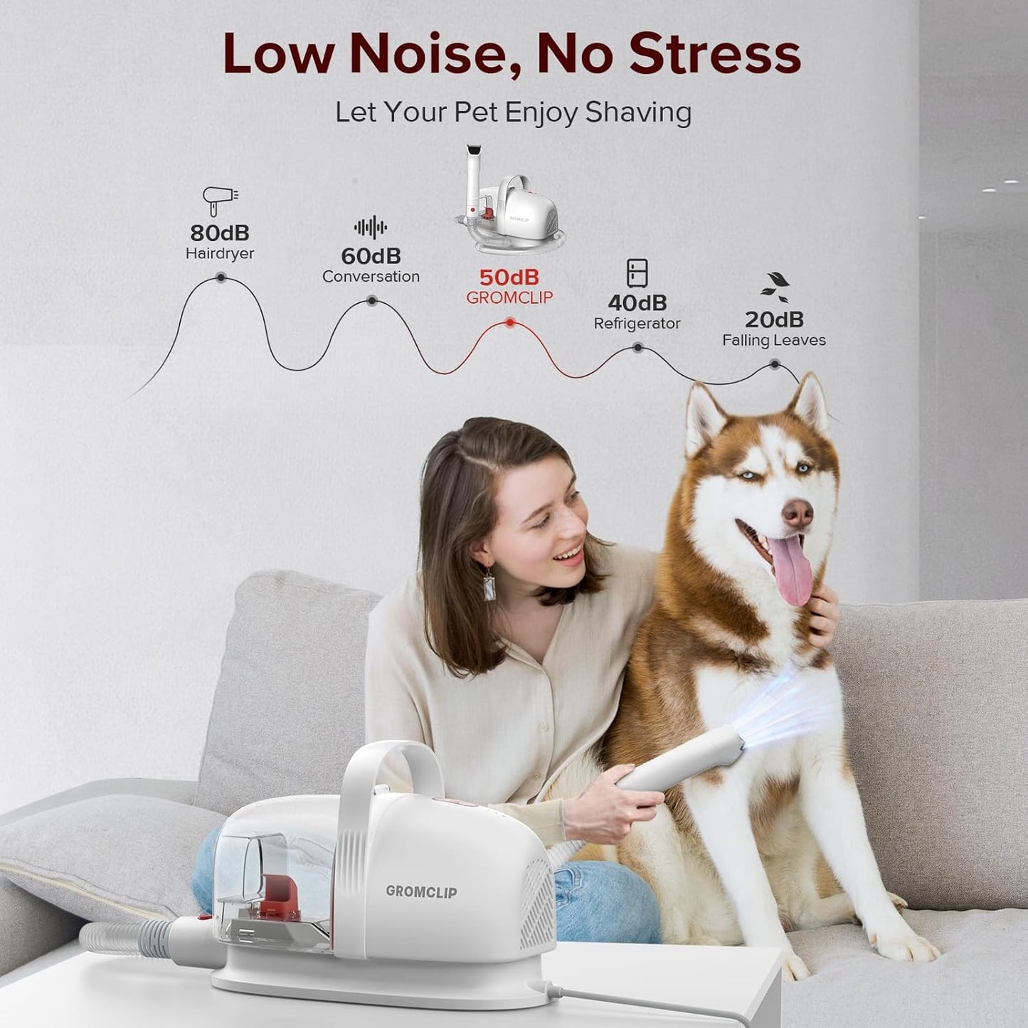Maximize Home Pet Grooming Efficiency with Our 1.8L Low-Noise Dog Hair Vacuum Kit