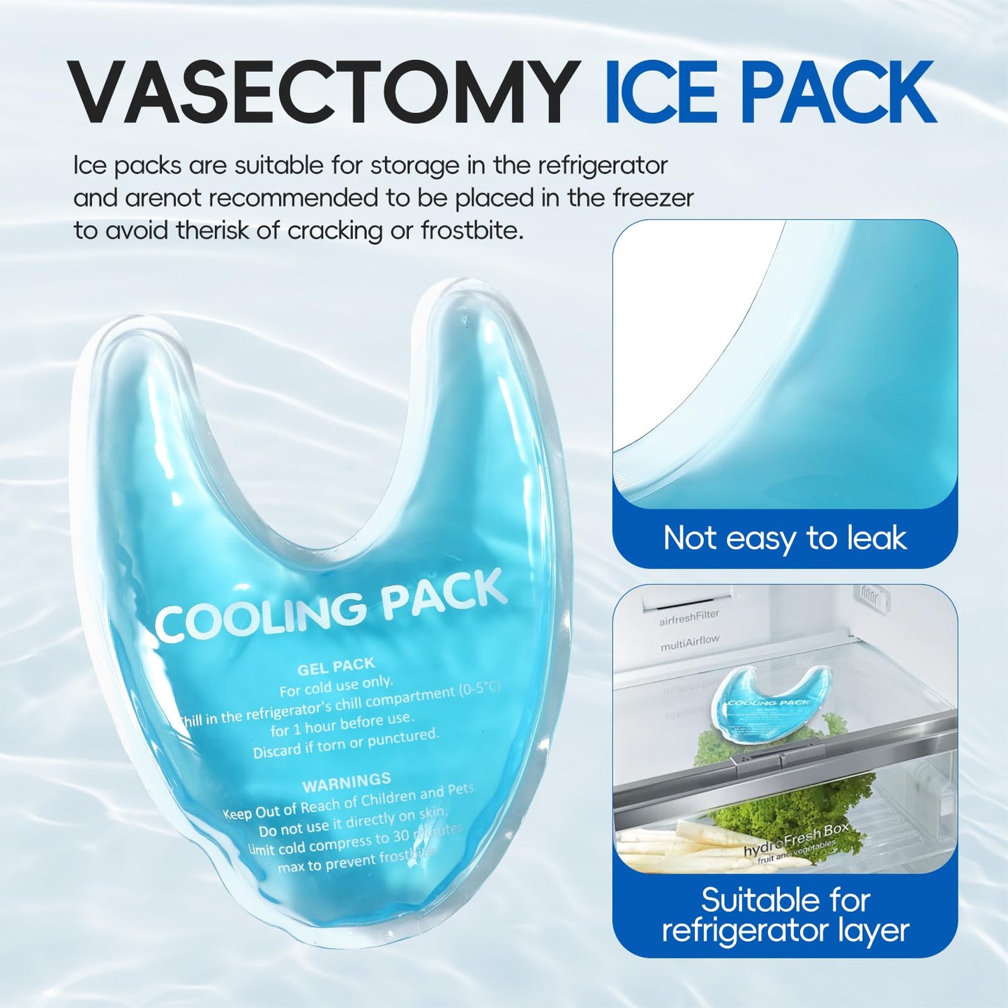 Post-Vasectomy Recovery Underwear Snug Briefs with 2 Custom Gel Ice Packs - Size 3XL