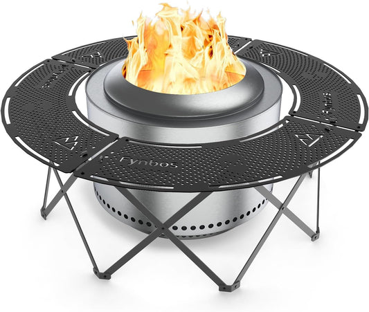 Adjustable Height Fire Pit Surround Tabletop for Outdoor Camping