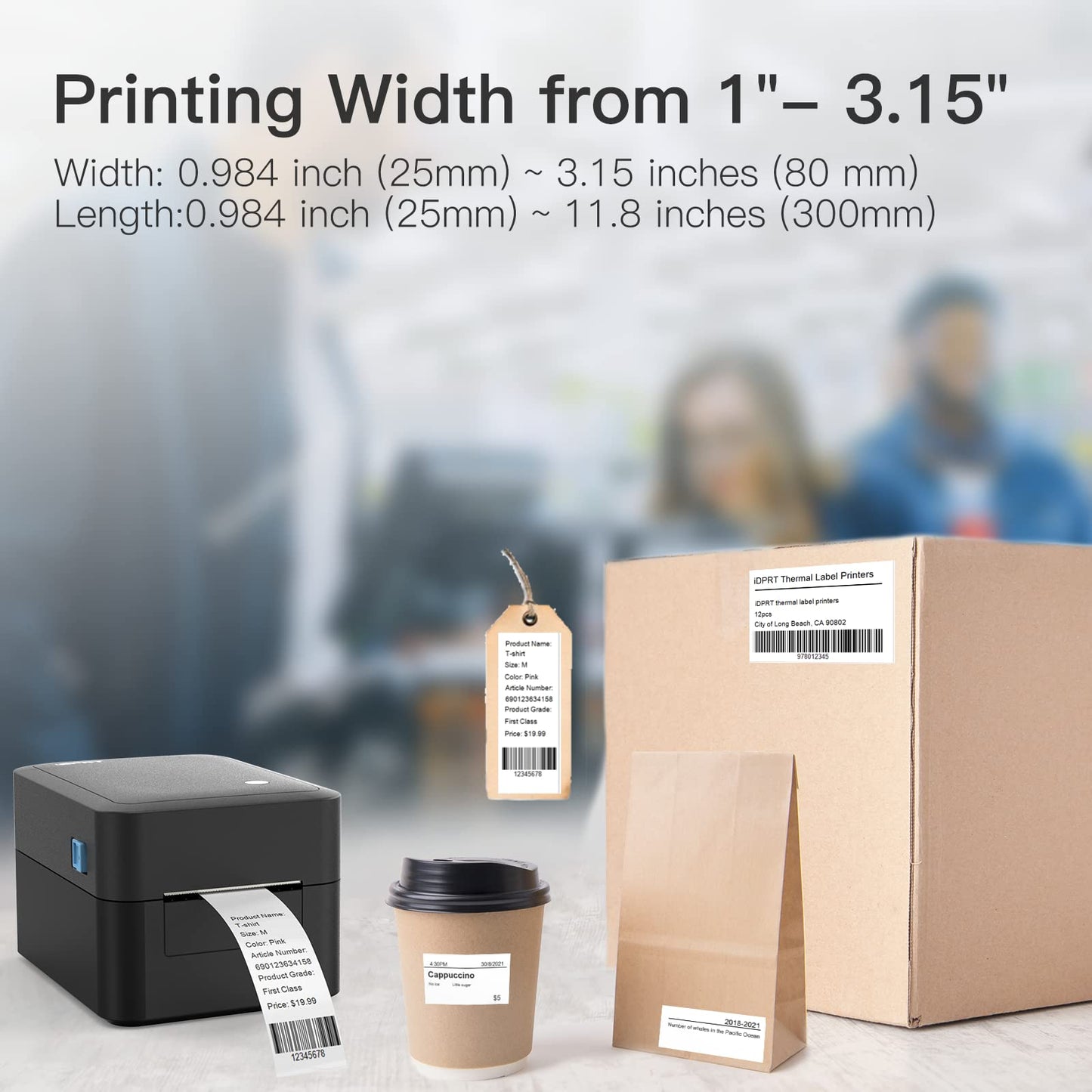 Bluetooth Label Printer for Small Business - Fast Thermal Printing, Supports Multiple Devices