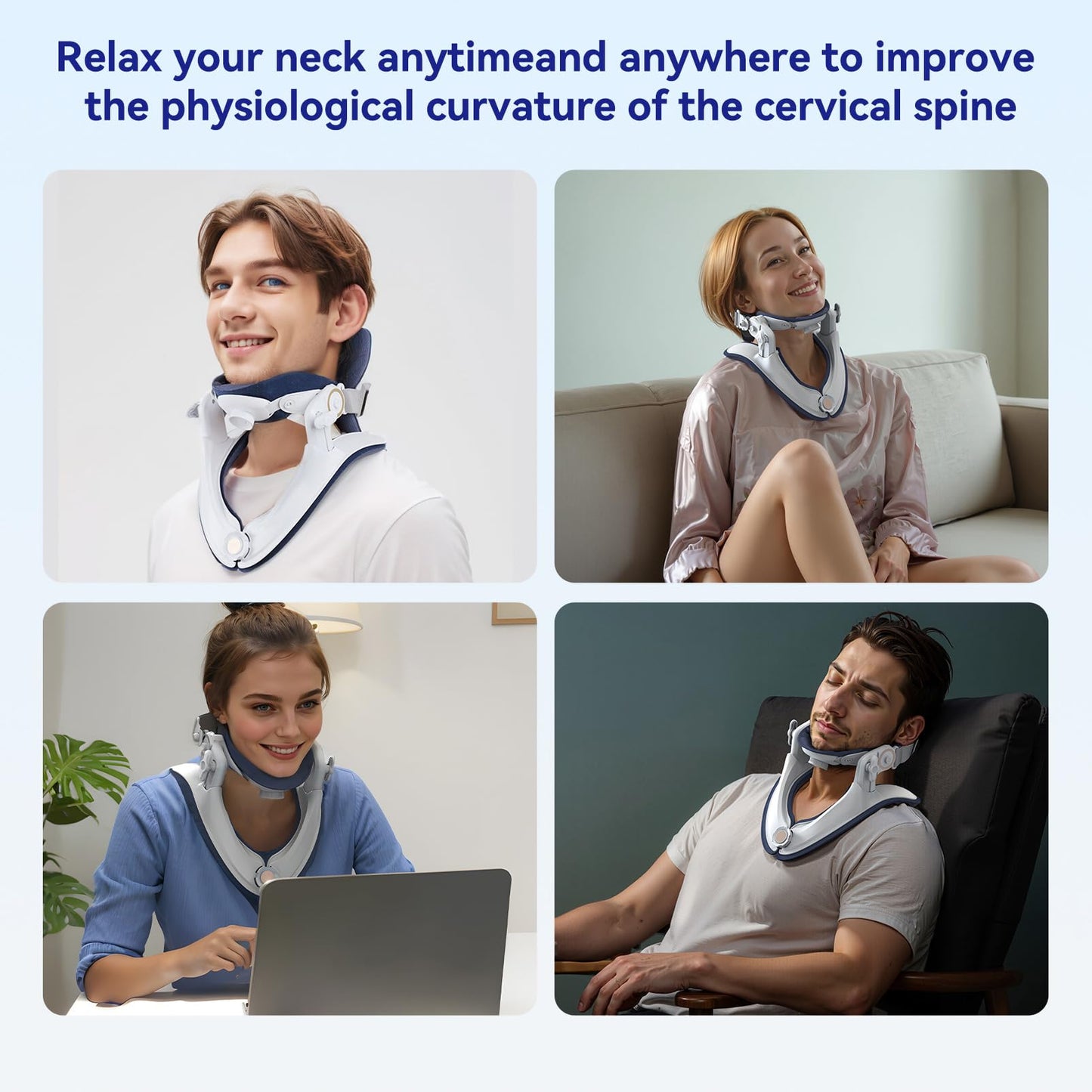 Adjustable Cervical Traction Device and Neck Stretcher for Pain Relief
