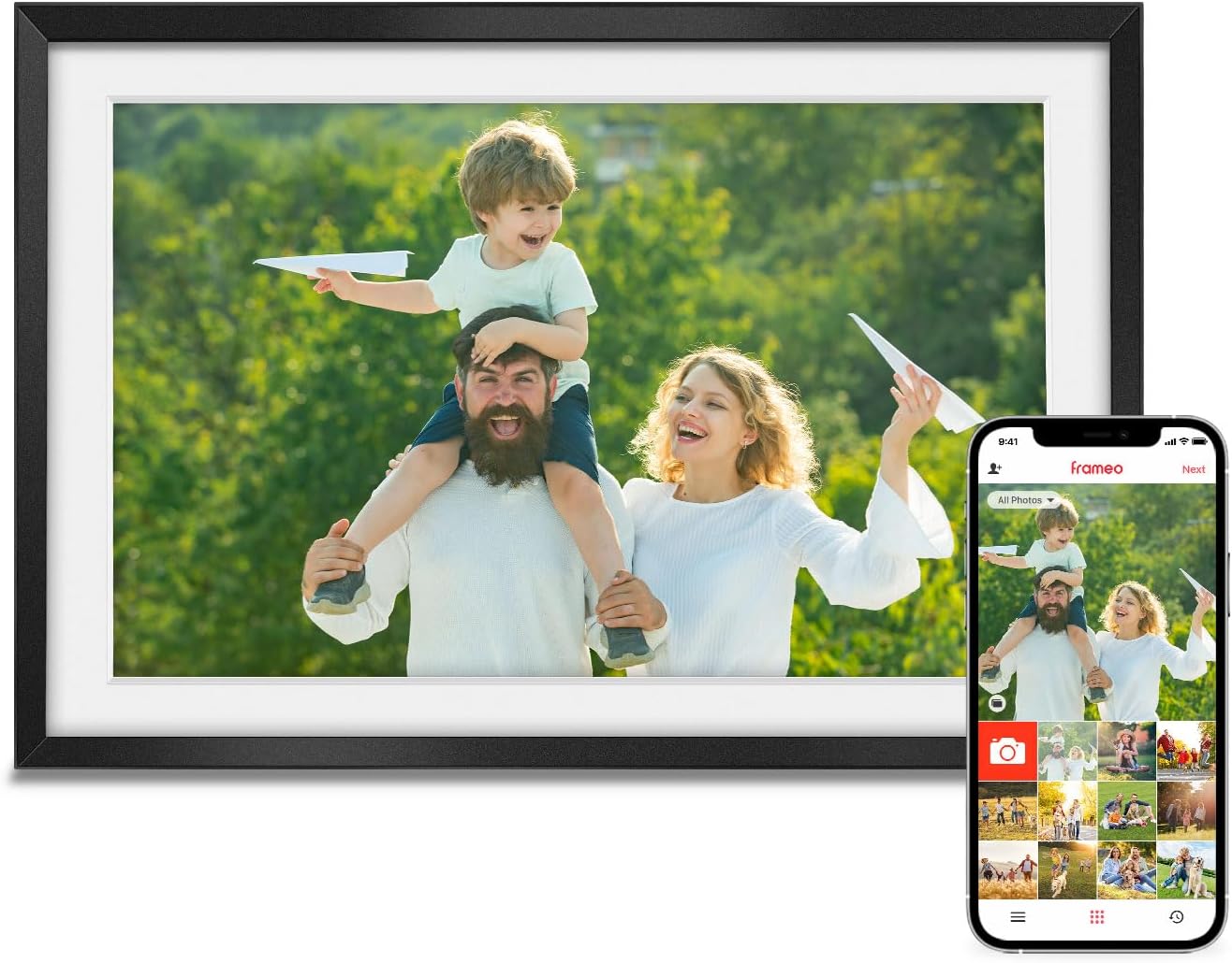 WiFi Digital Picture Frame 10.1" HD Touch - 32GB Memory, Easy Photo & Video Sharing