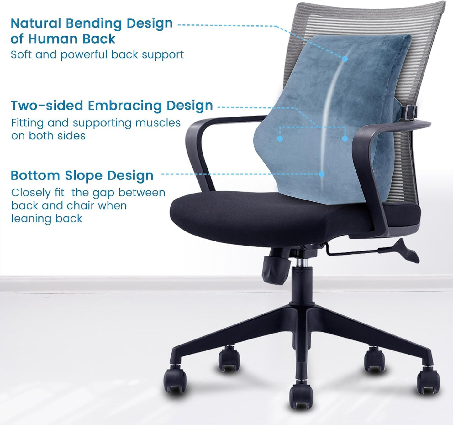 Inflatable Lumbar Pillow Cushion for Office, Car, and Home Use