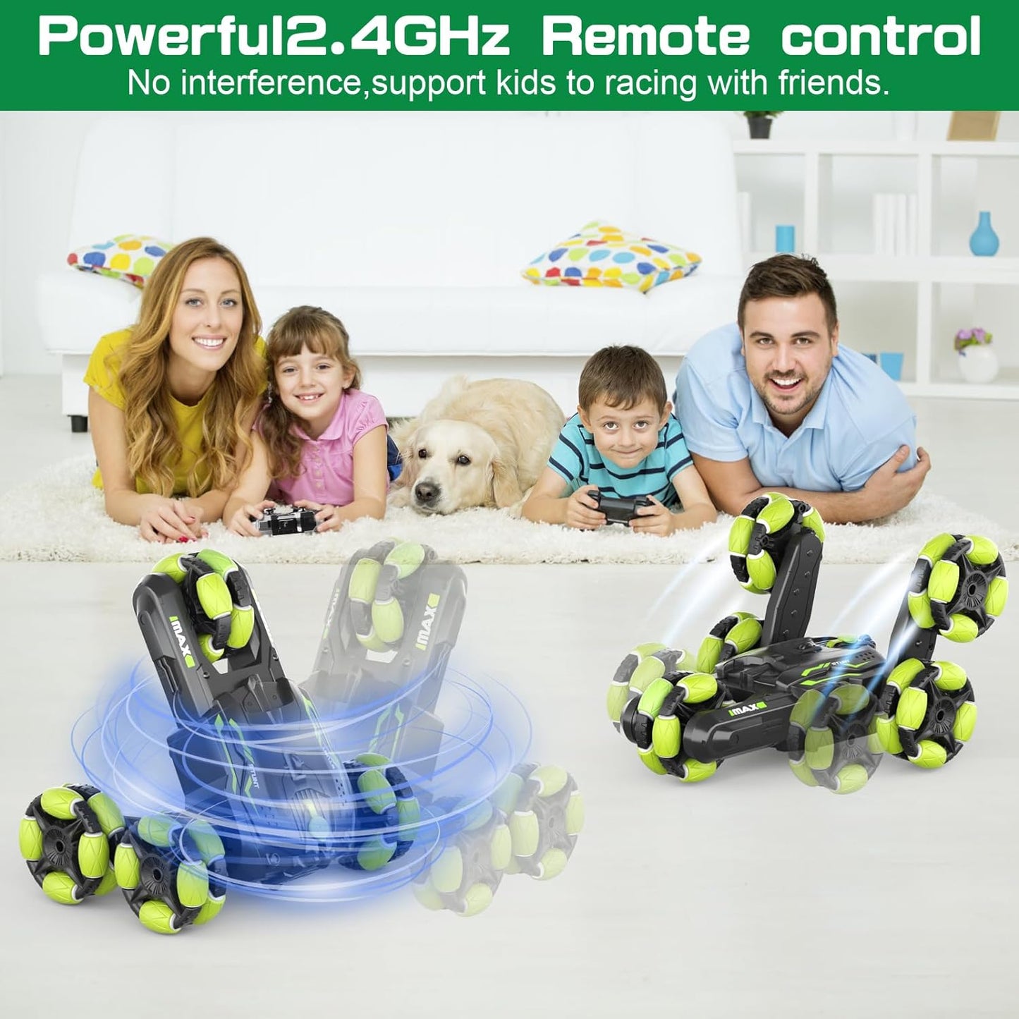 Ultimate 5WD RC Stunt Car with 360 Rotating, Double Sided Flip & Deformation - Perfect for All Terrains!
