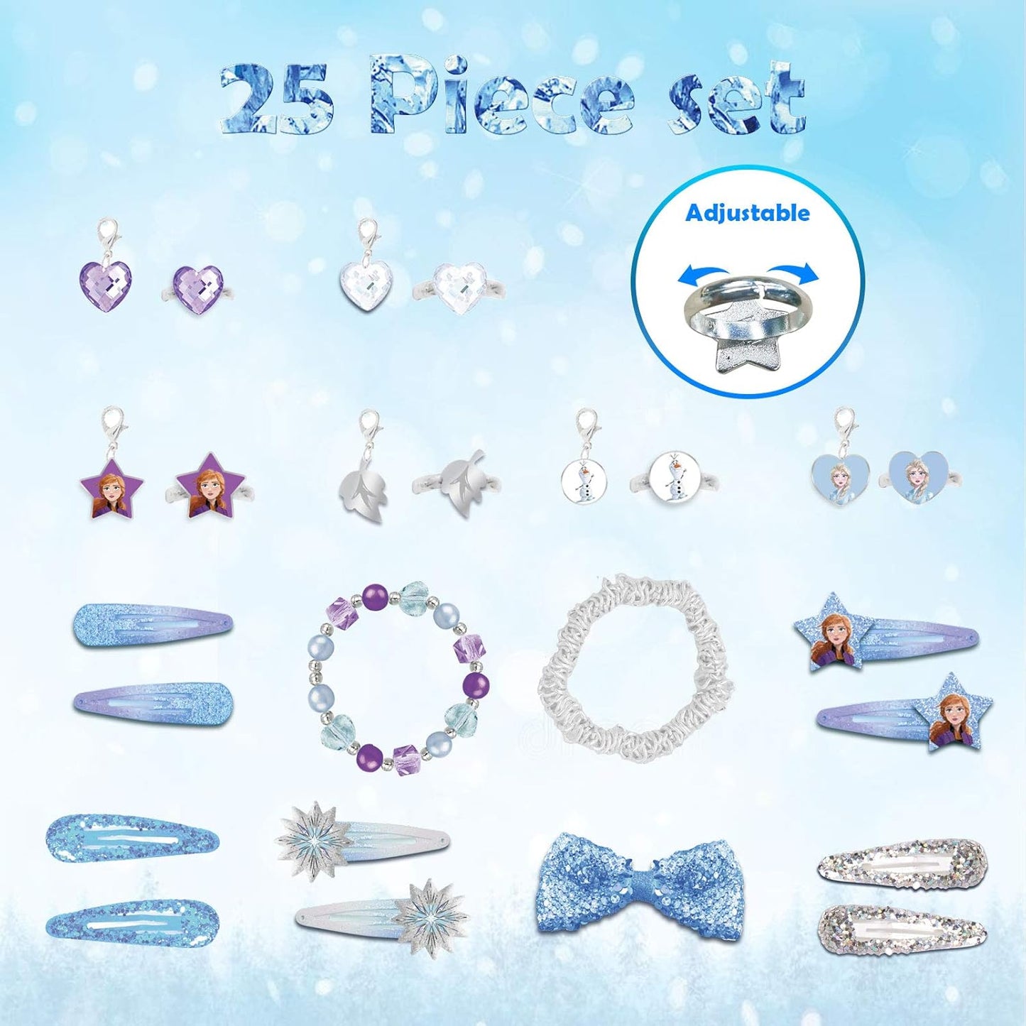 Girls Christmas Advent Calendar - 24 Day Countdown with DIY Charm Bracelet & Accessories