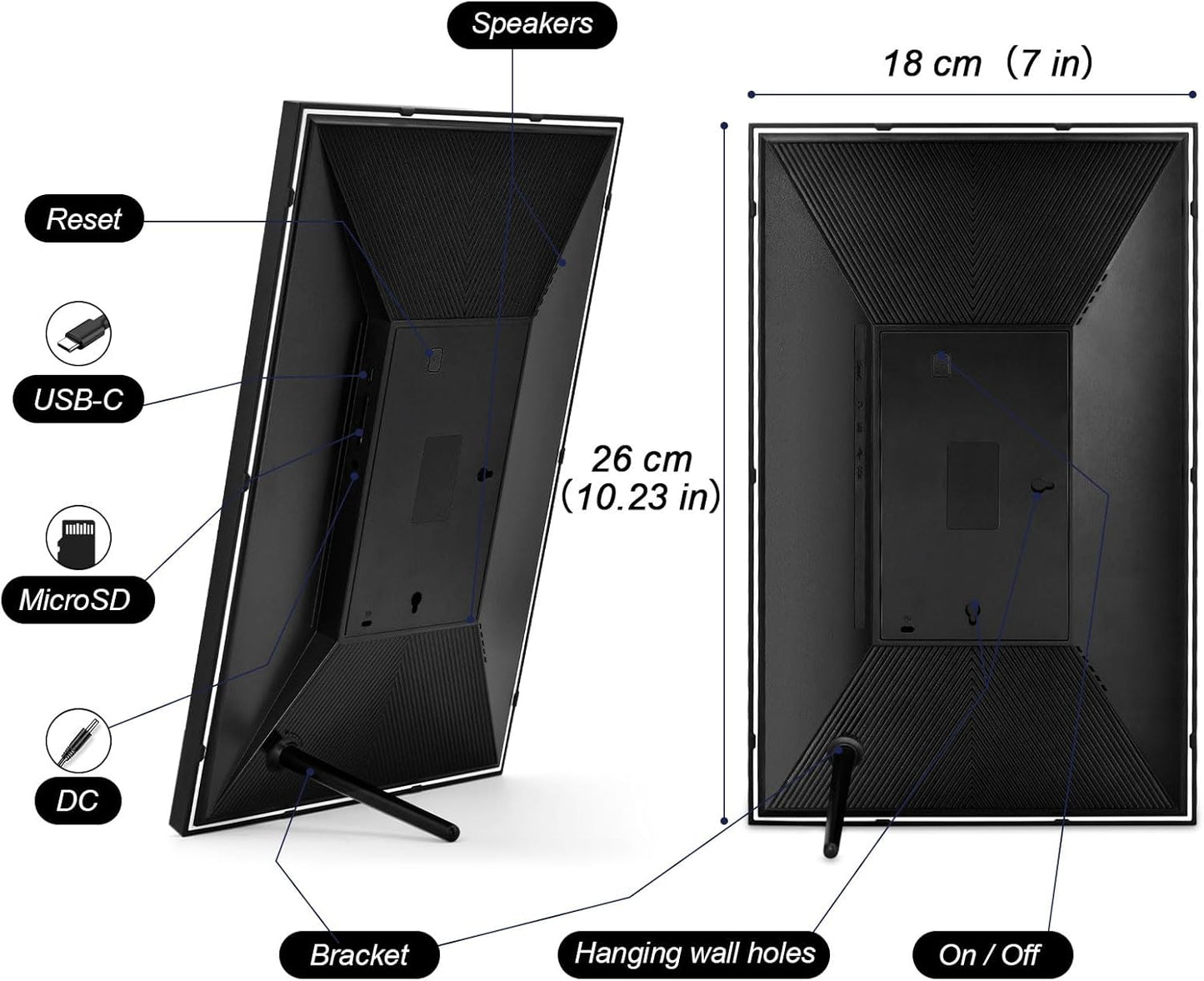WiFi Digital Picture Frame 10.1" HD Touch - 32GB Memory, Easy Photo & Video Sharing
