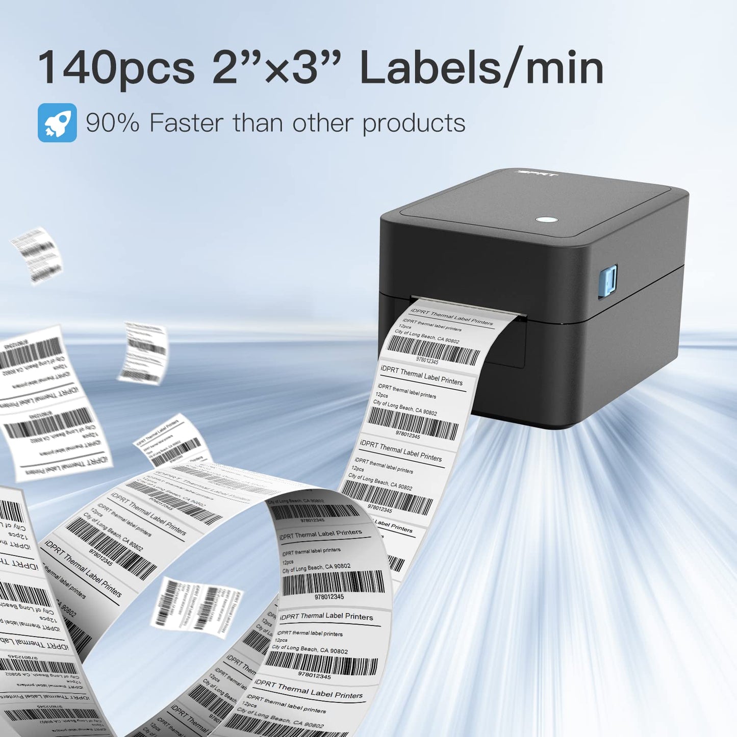Bluetooth Label Printer for Small Business - Fast Thermal Printing, Supports Multiple Devices