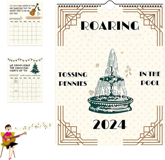 Roaring 2024 Wall Calendar: 12-Month Planner with Inspirational Quotes, Easy Hanging Design, and High-Quality Material for Home or Office