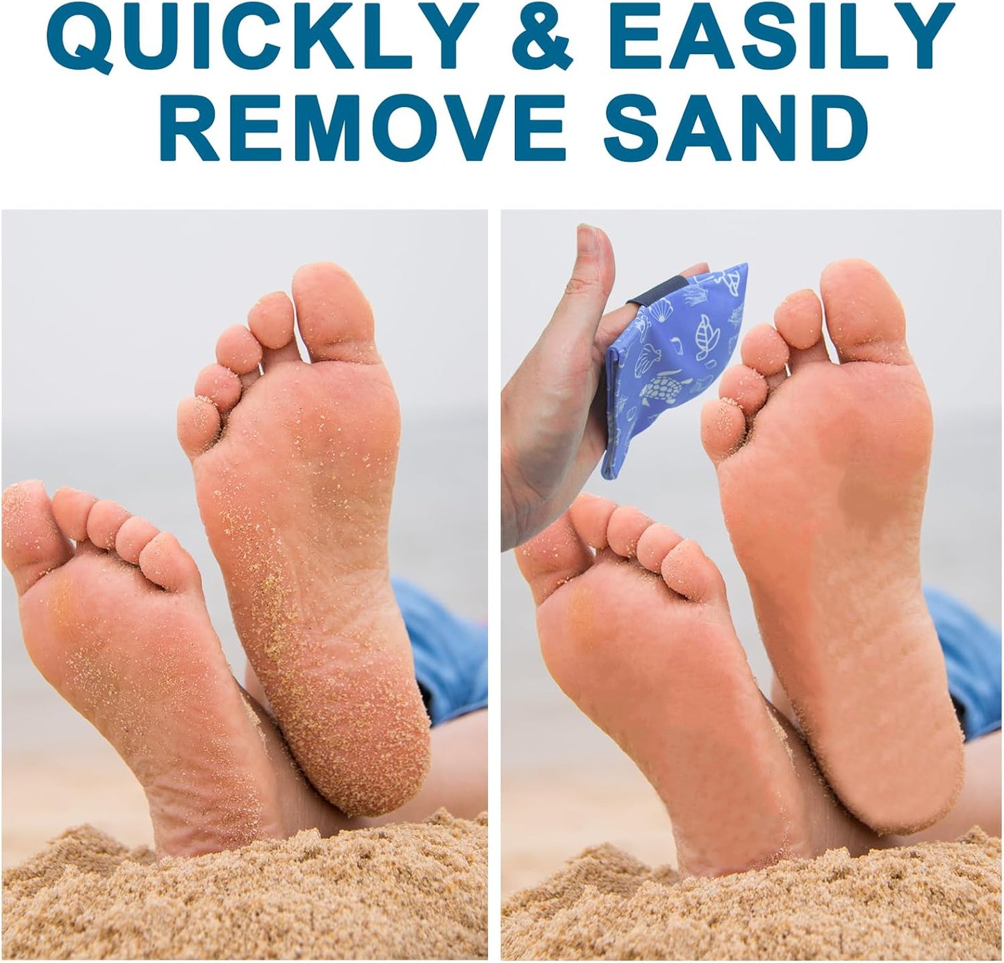 Beach Sand Removal Bag | Gentle, Skin-Friendly & Talc-Free | Natural Alternative for Effective Sand Cleaning (Turtle)