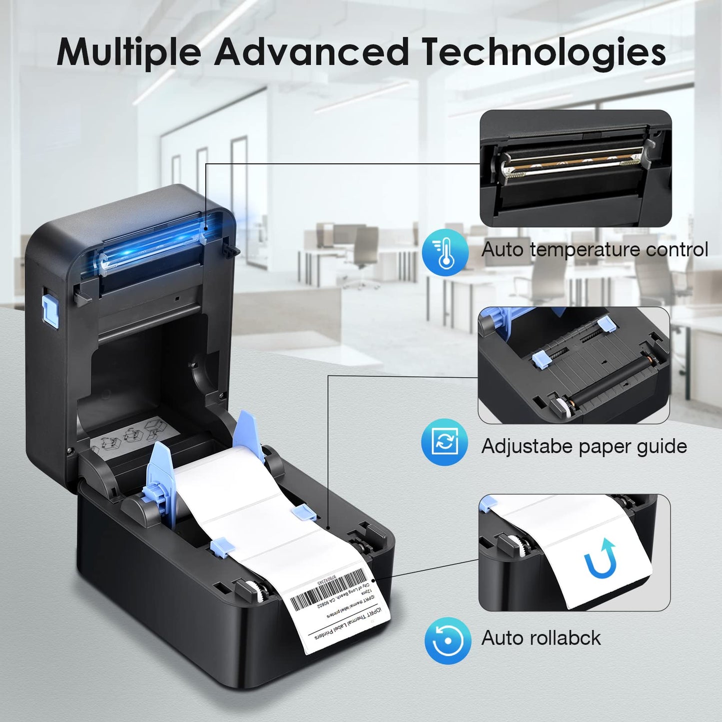Bluetooth Label Printer for Small Business - Fast Thermal Printing, Supports Multiple Devices