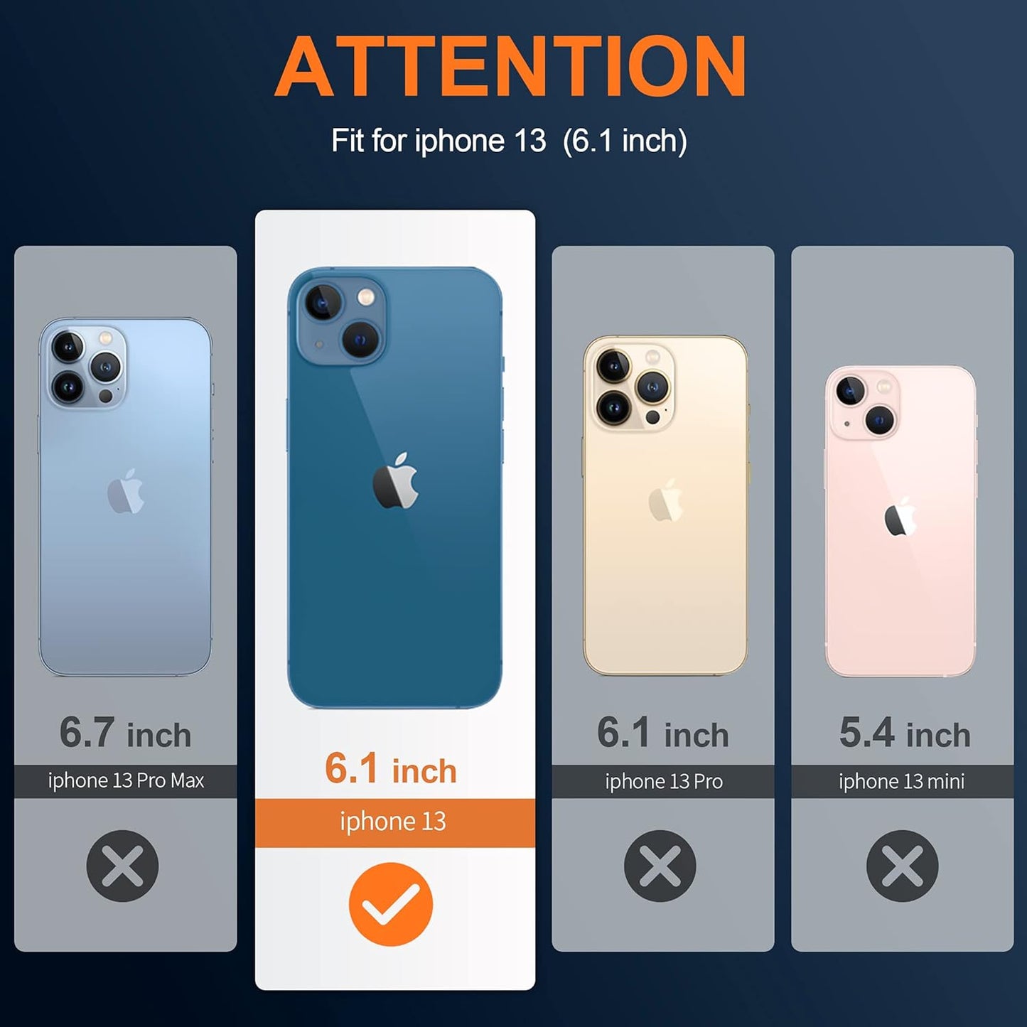 iPhone 13 Clear Case, Shockproof Protective Cover for 6.1" Screen - Full Access to Buttons & Ports