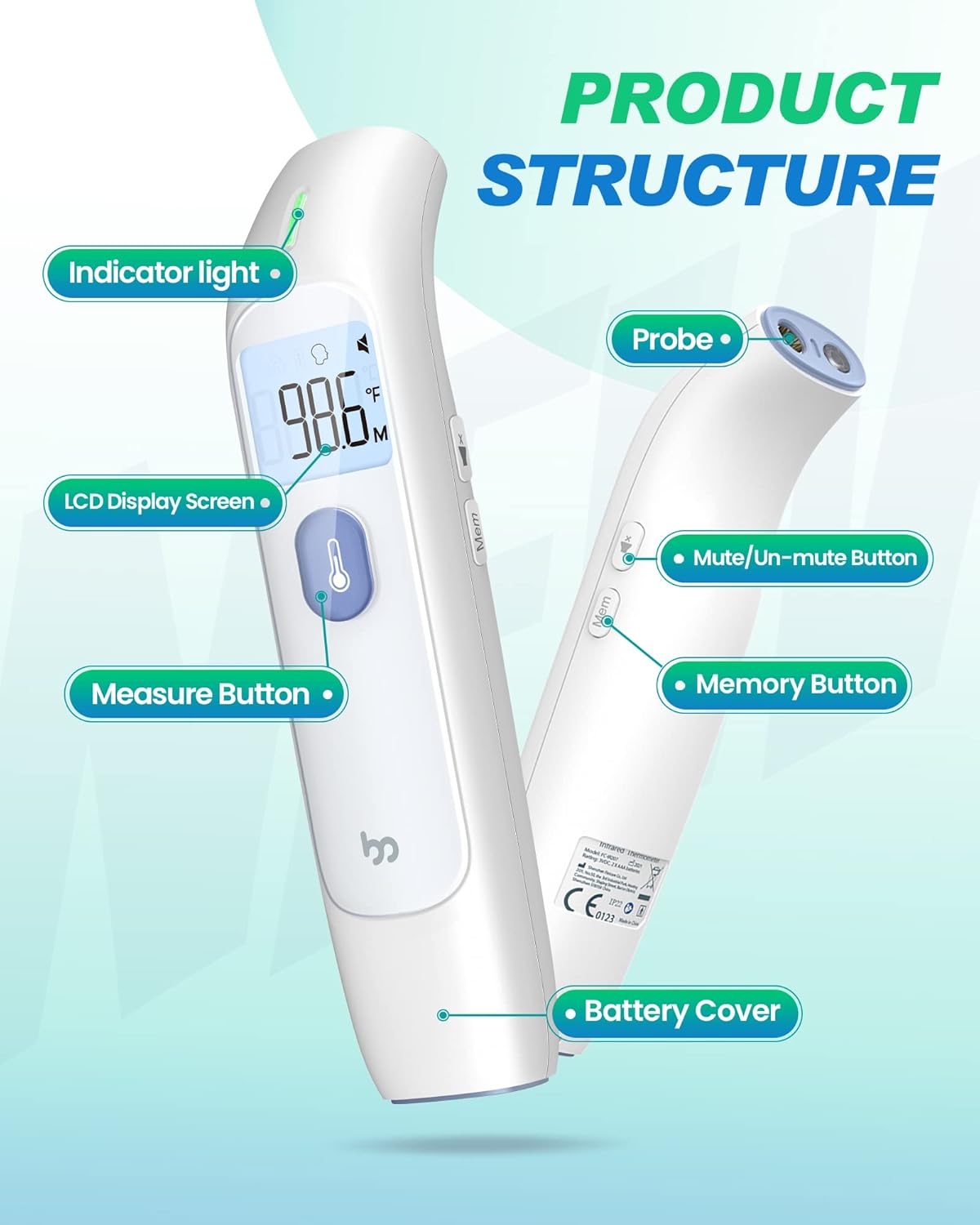 No-Touch Forehead Thermometer: Reliable & Fast Temperature Readings for Babies, Kids, & Adults