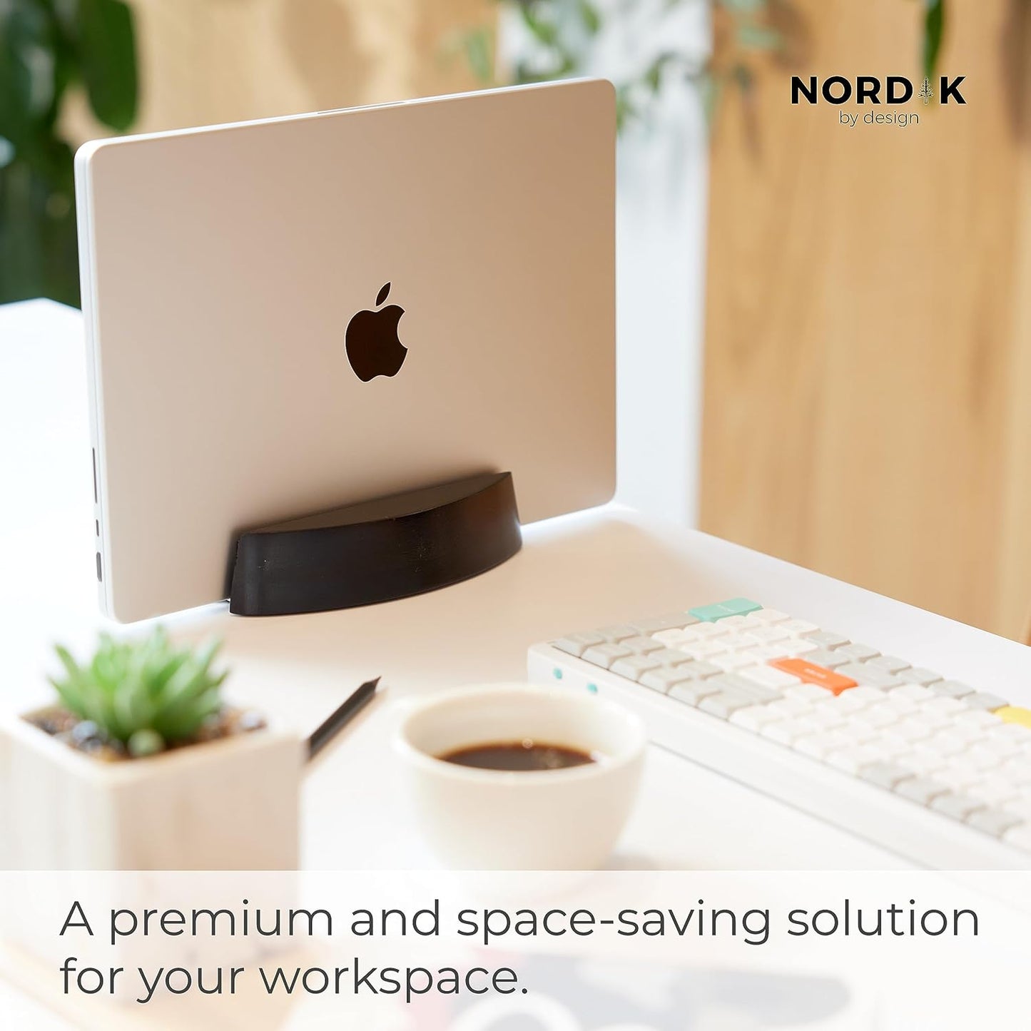 Space-Saving Vertical Laptop Stand - Home Office Dock for Multiple Devices, Black