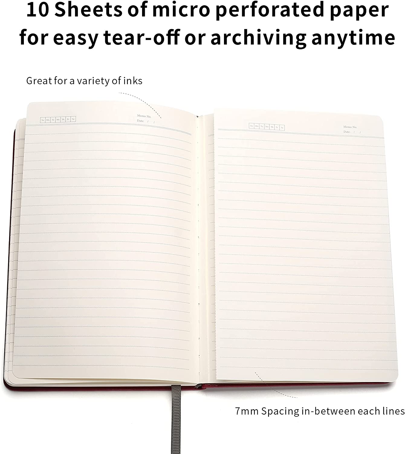 5.7"x8.4" Red 160 Page Ruled Hardcover Notebook/Journal w/ 100 GSM Paper