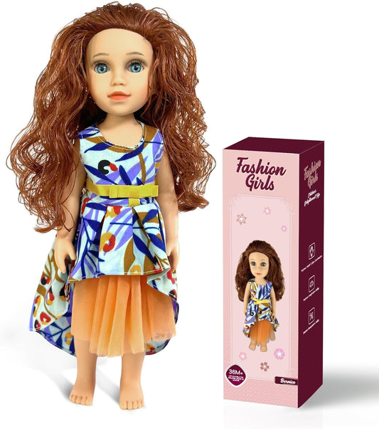 Bernice 14 Inch Doll with Poseable Features & Stylish Dress - Perfect for Girls 3-12 Years Old