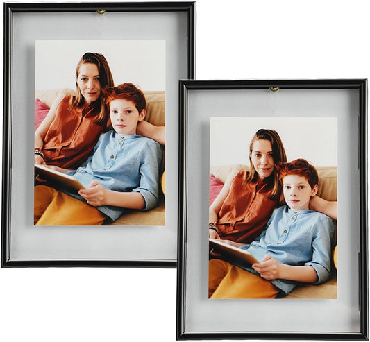 Black Floating Frame Set for Photos (5"x7") - Ideal for Home, Weddings, Festivals