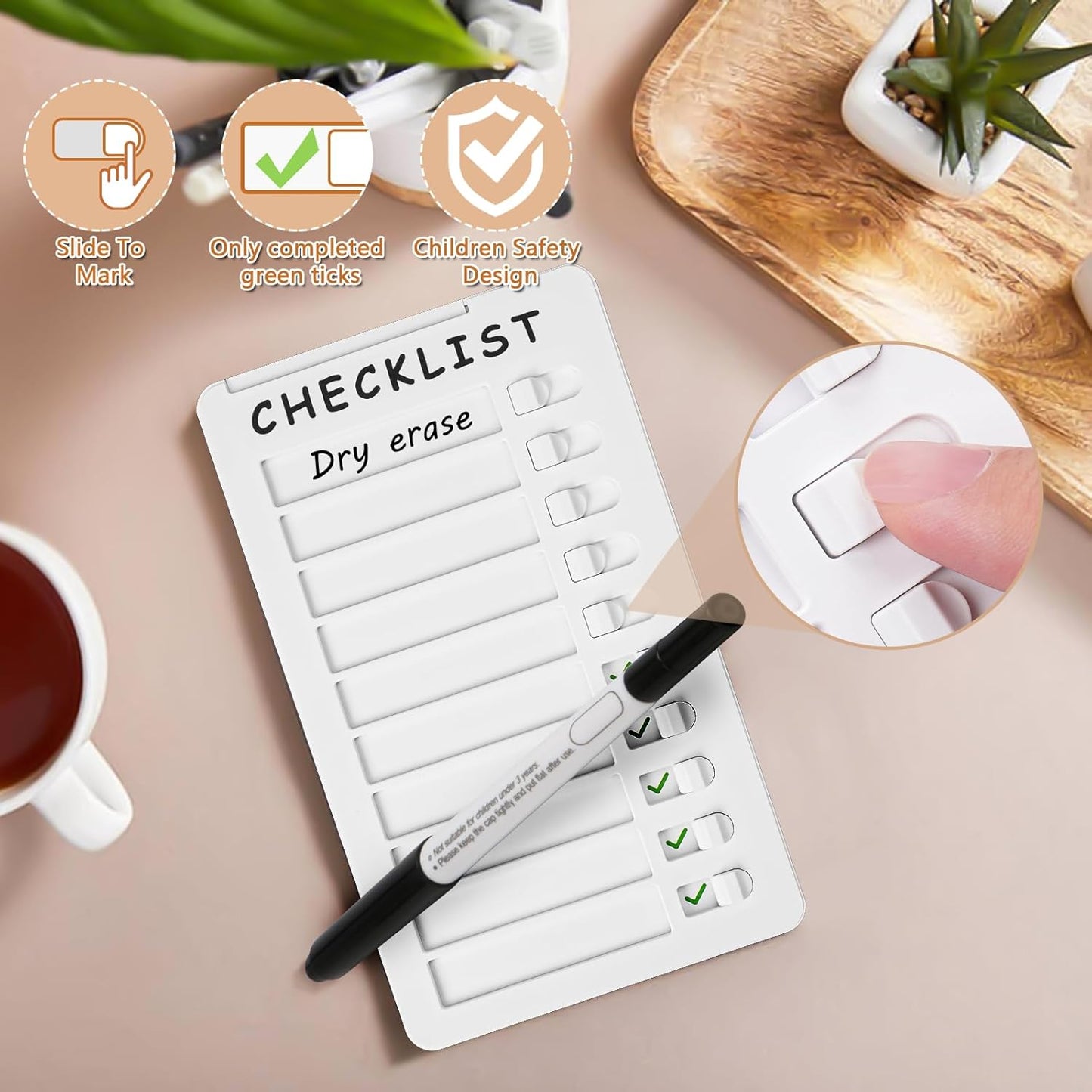 Maximize Daily Tasks: Eco-Friendly Kids Chore Chart with Green Check Mark Feature