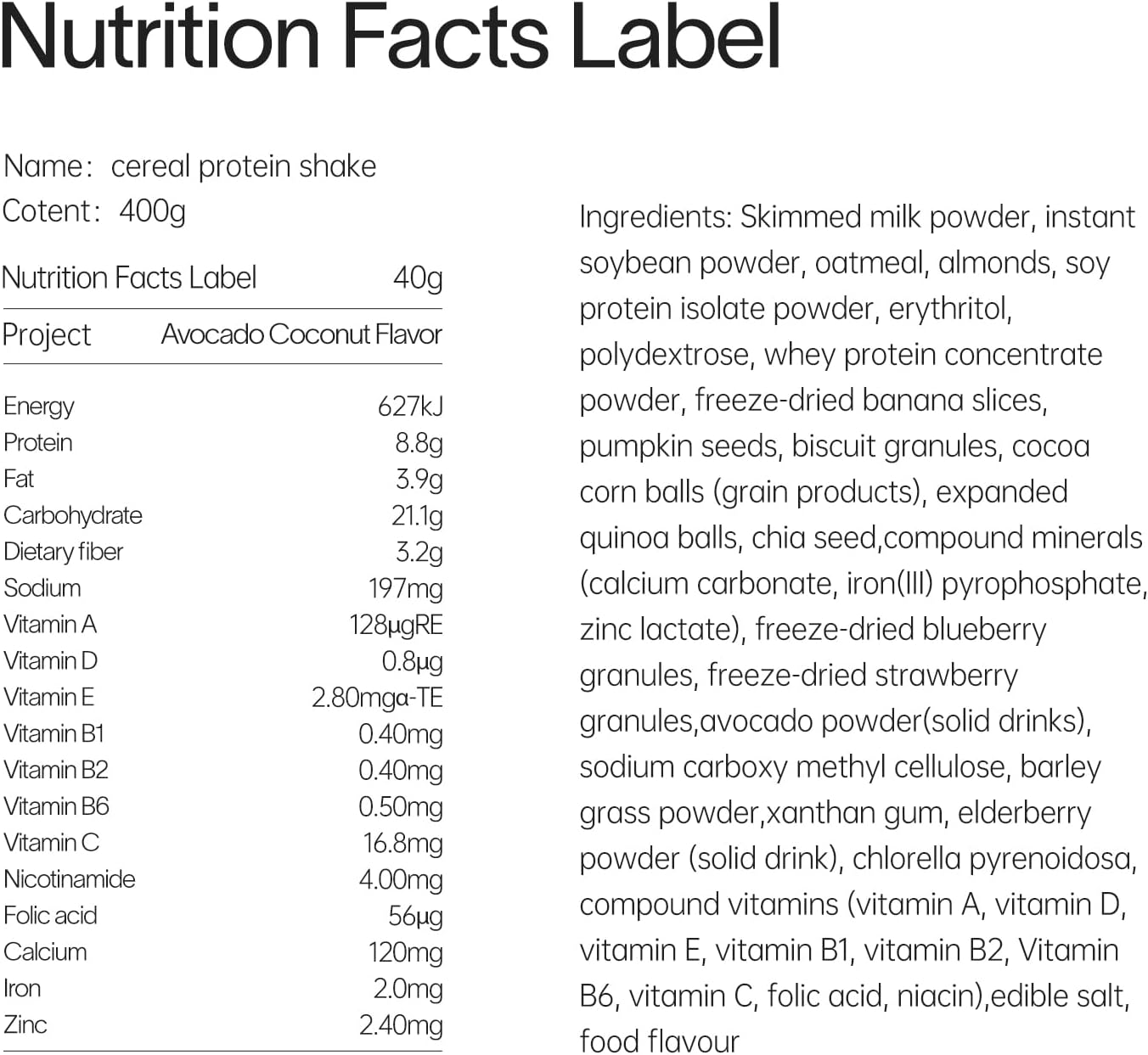 Explore Nutrient-Rich Fiboo Avocado Coconut Meal Replacement Shake - High Fiber, Protein Packed, No Added Sugar, 400g