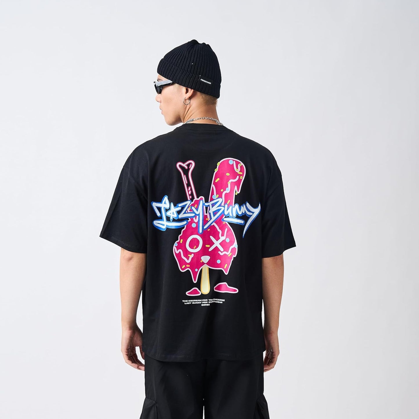 Size 1 Lazy Bunny | Men's Oversized Graphic Tees | Lovely Ice Cream Streetwear