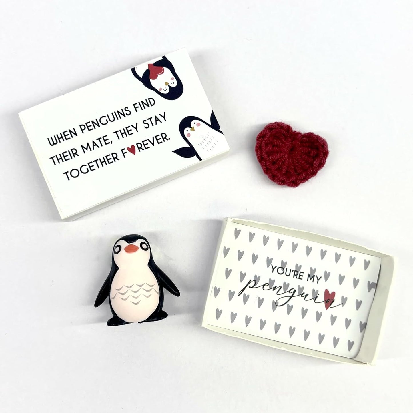Mini Penguin Love Token in Matchbox: Unique Anniversary & Valentine Gift