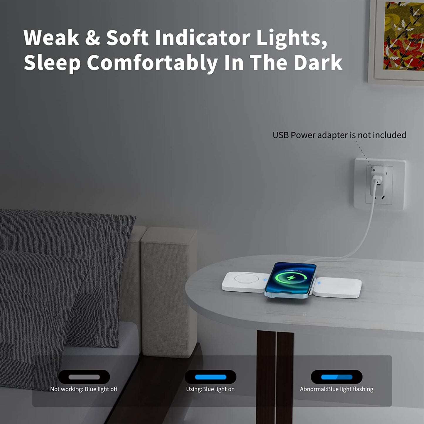 3-in-1 Fast  Wireless Magnetic Foldable iPhone/AirPods/Apple Watch Charging Pad