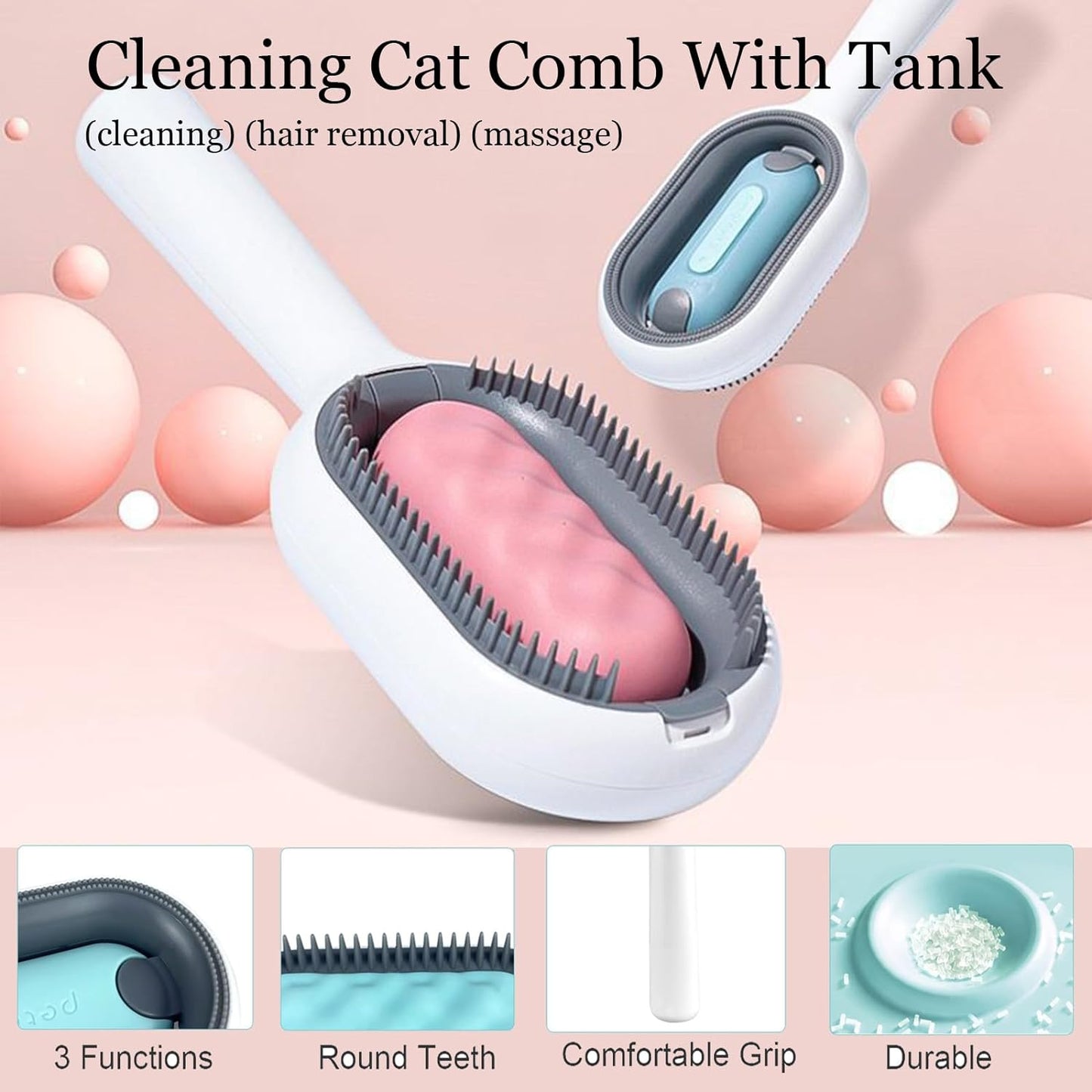 Maximize Pet Grooming with 4-in-1 Cat Brush: For Shedding, Massage & Cleaning