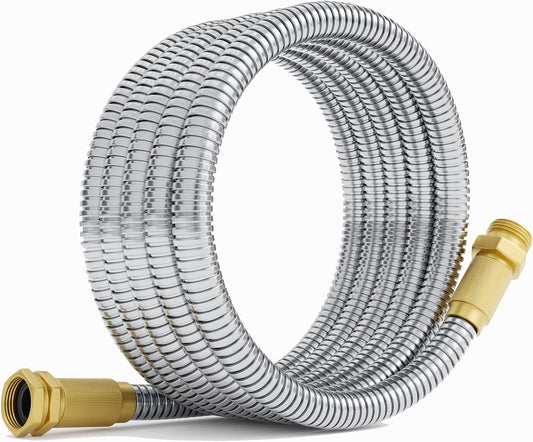 Garden Hose 3 FT - Heavy Duty Stainless Steel Water Hose Extension for Outdoor Use