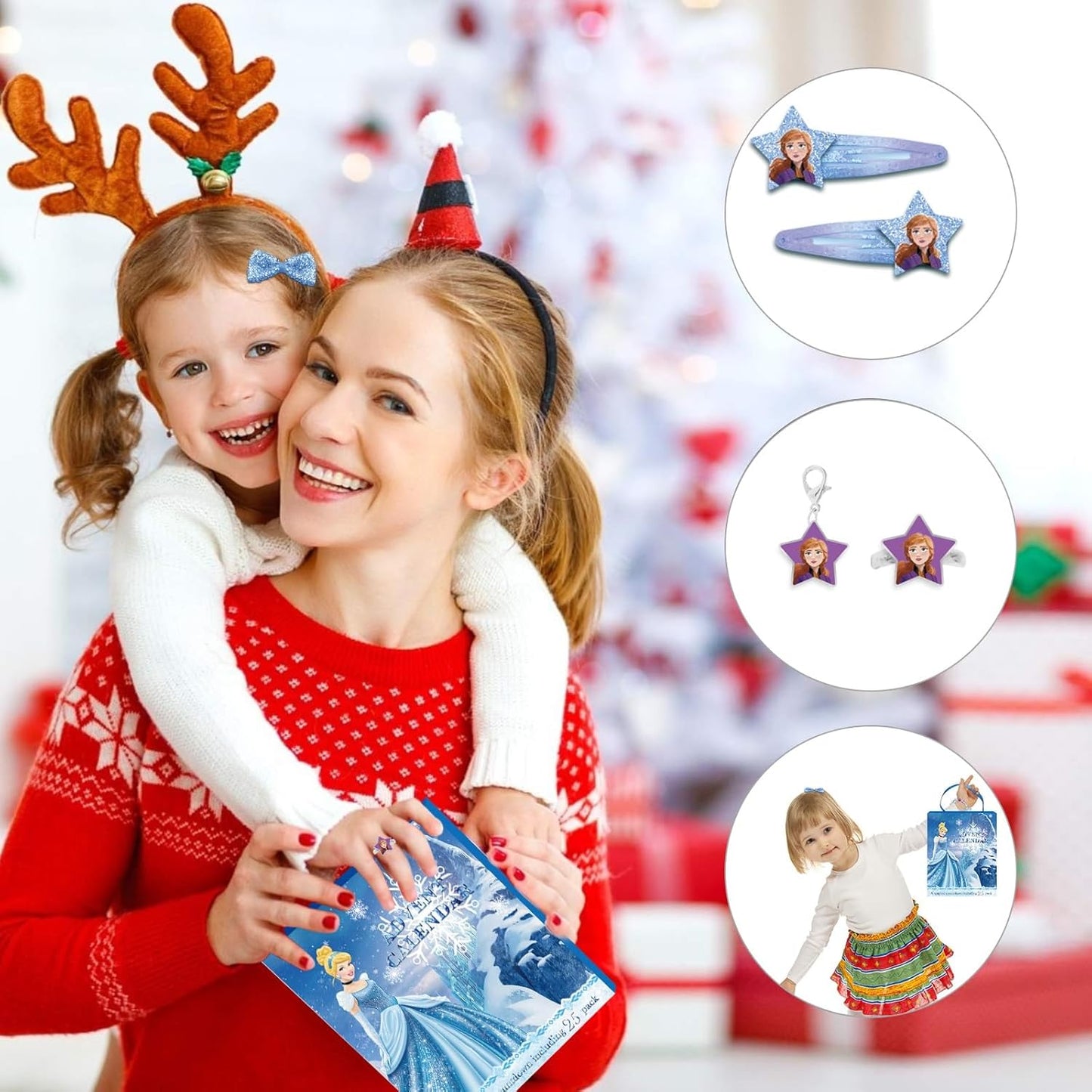 Girls Christmas Advent Calendar - 24 Day Countdown with DIY Charm Bracelet & Accessories