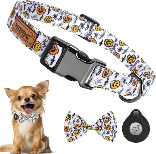 Size Small Dog Collar with AirTag Case: Adjustable, Stylish & Safe - Perfect for Tracking Pets