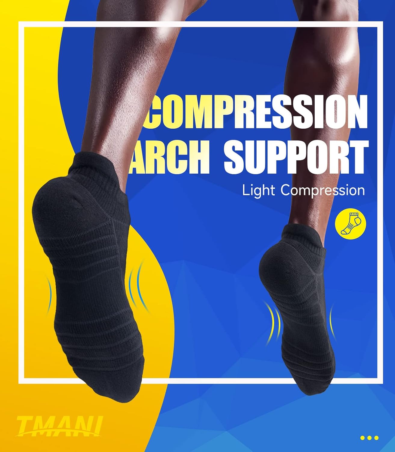 Pack of 6 Men's Size 6-8 Cushioned Ankle Socks for Running & Sports - Durable, Breathable, Odor-Free