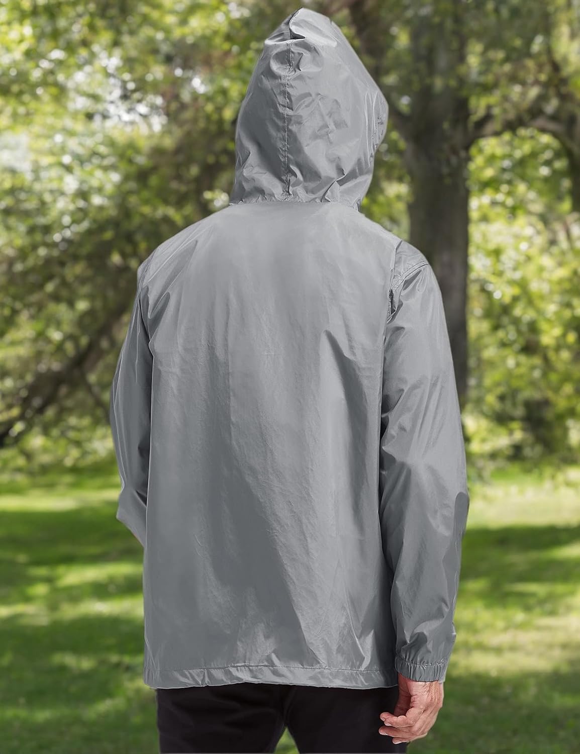 XL Gray Men's Rain Jacket - Waterproof & Windproof Outdoor Gear for Active Lifestyles