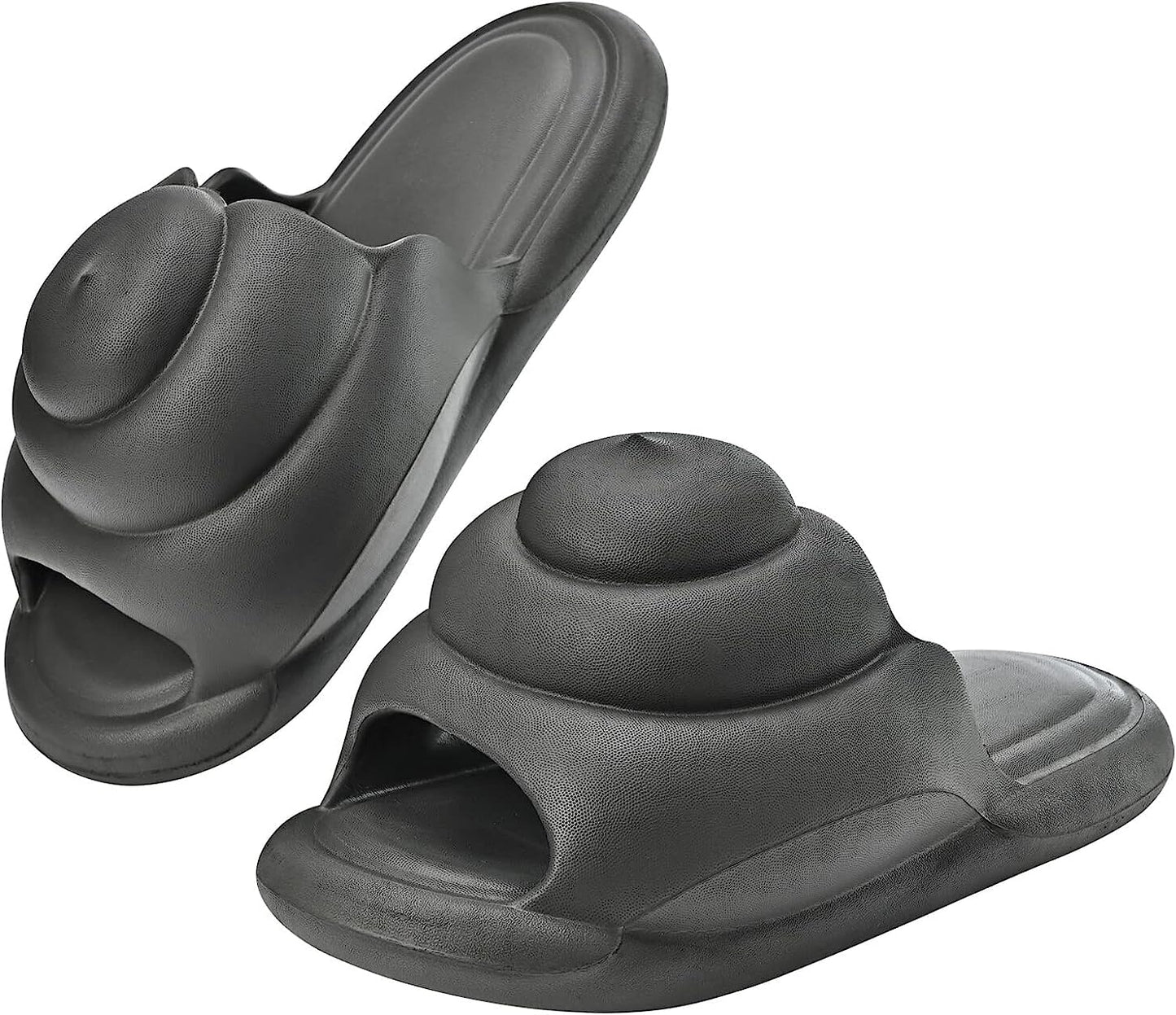 Size 9-10 Wide Women/7.5-8.5 Men Gray Non-Slip Poop Cloud Slides/Sandals