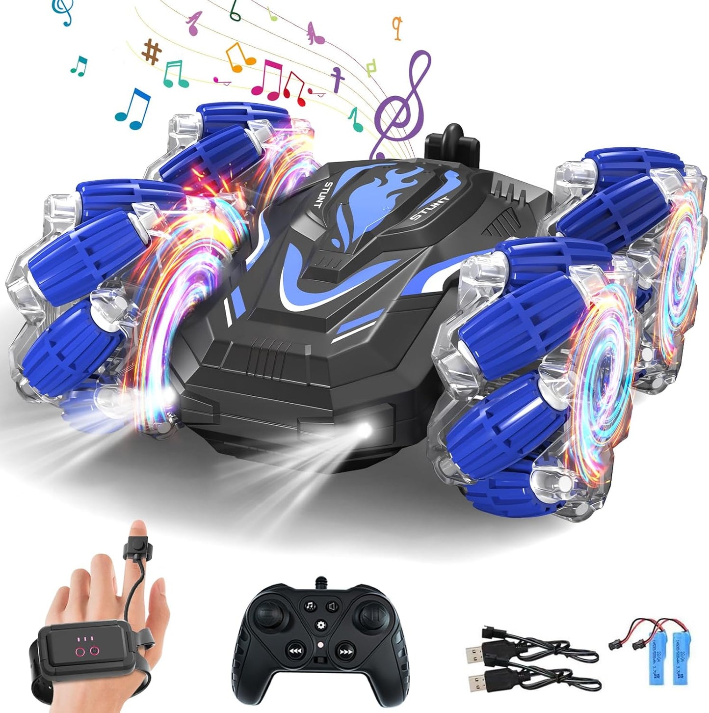 Gesture Sensing RC Stunt Car: Ultimate Toy for Boys 6-12 Years Old | Cool Lights & Music