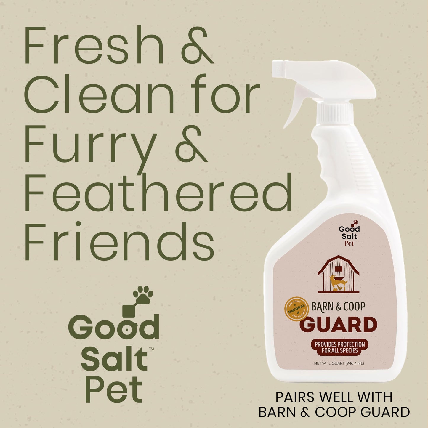 Natural Pet Barn & Coop Clean - Pet-Friendly Daily Spray Cleaner, 32 oz