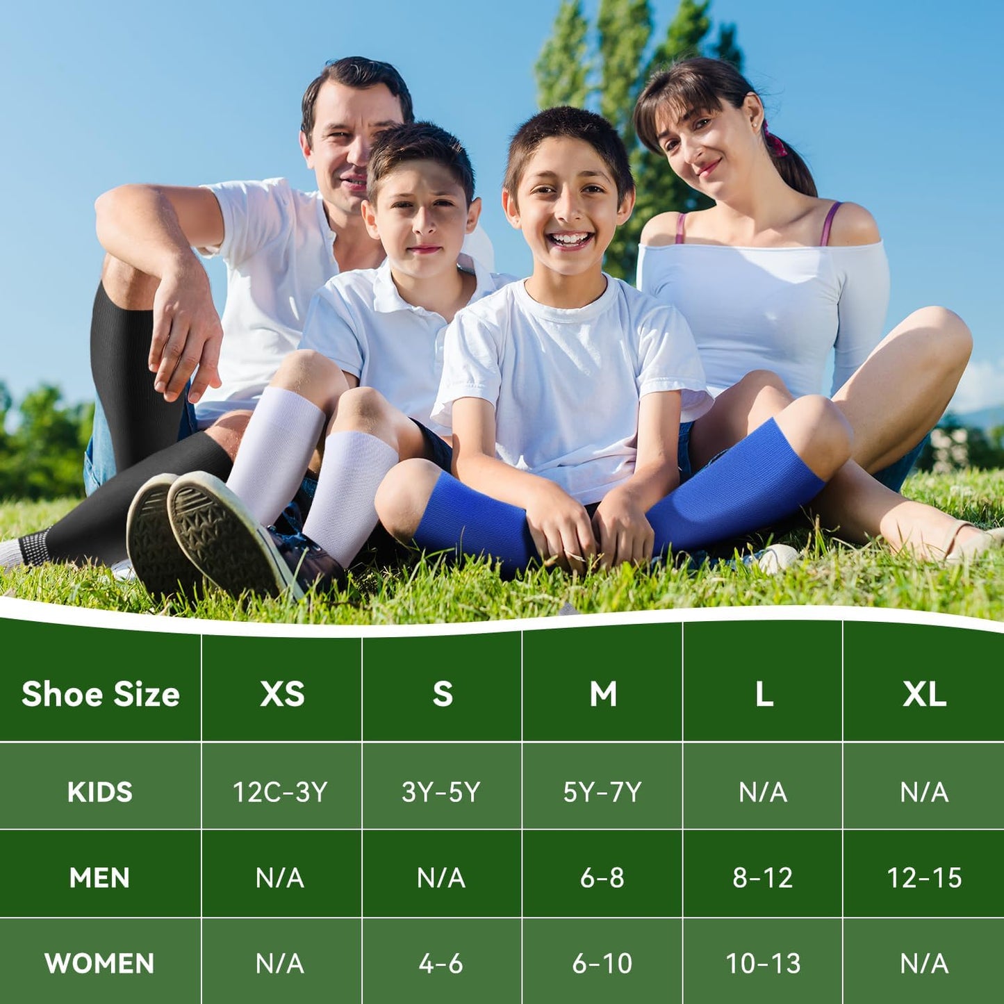 Boost Your Game: 2 Pairs Compressive XXL Soccer Socks with Coolmax Moisture Control and Ankle Support